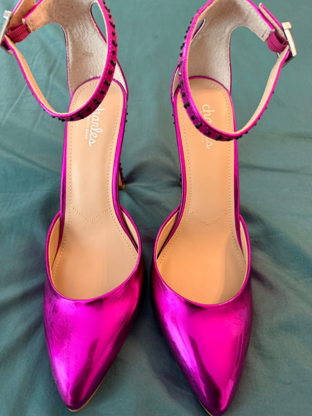 Metallic Fuschia Heels - Picture 2 of 7